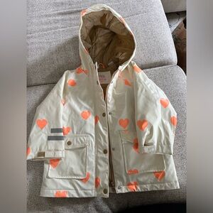 Zara Raincoat with neon hearts